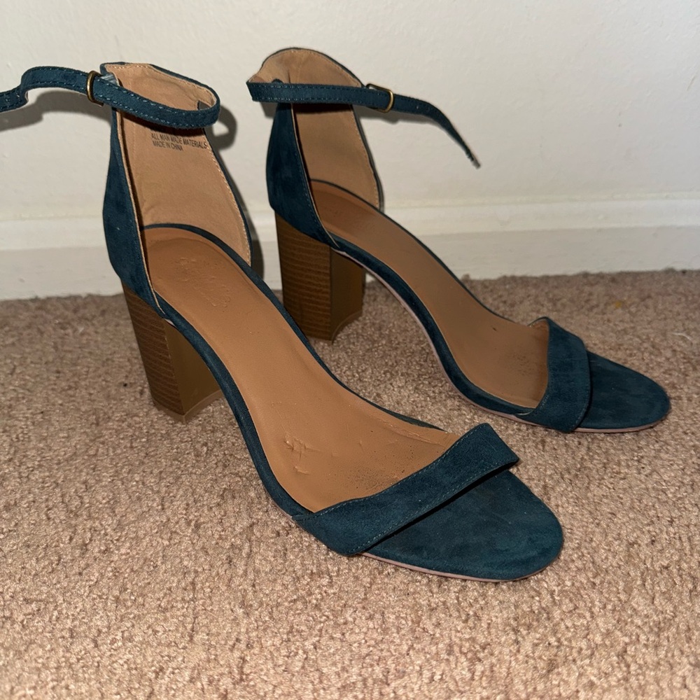 Teal Block Heels